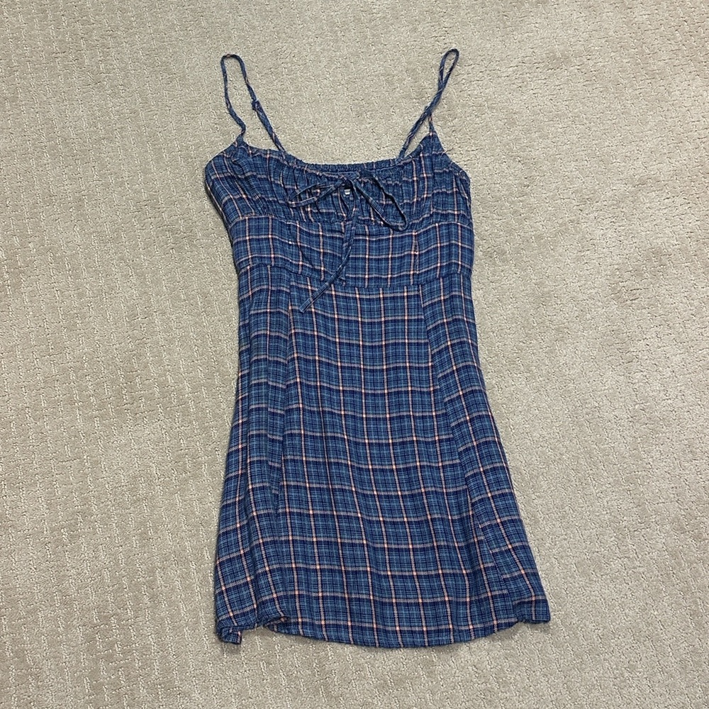 Urban Outfitters Blue and Orange Plaid Dress
